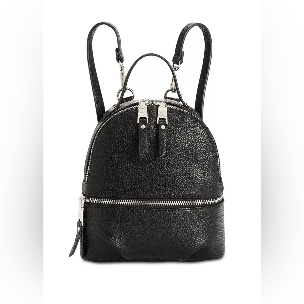 Steve Madden Jacki Convertible Back Pack Black Leather
